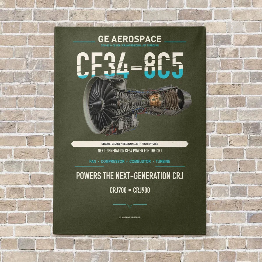 CF34-8C5 vertical canvas print - no frame - green army background