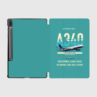 Thumbnail for Airbus A340-300 design on turquoise samsung tablet tablet case