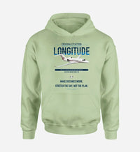 Thumbnail for Cessna Citation Longitude design on light green double-side hoodie, single-side print