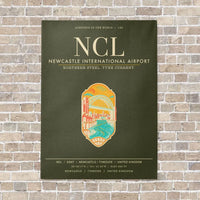 Thumbnail for Newcastle International Airport NCL vertical canvas print - no frame - green army background
