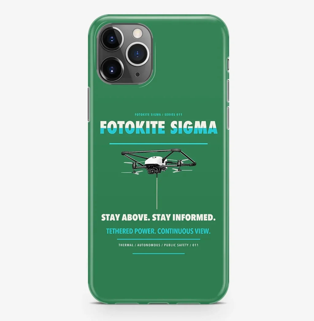 Fotokite Sigma Case ProMax design on green iphone case promax