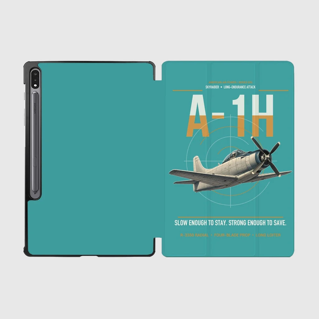 A-1H Skyraider design on turquoise samsung tablet tablet case