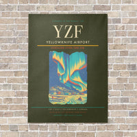 Thumbnail for Yellowknife Airport YZF vertical canvas print - no frame - green army background