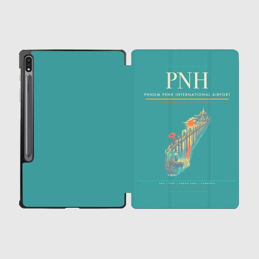 Phnom Penh International Airport (PNH) design on turquoise samsung tablet tablet case