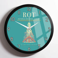 Thumbnail for Rotorua Regional Airport (ROT) design on turquoise framed wall clock