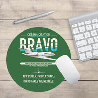 Thumbnail for Cessna Citation Bravo design on green round mouse pad