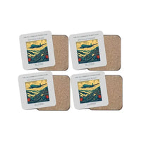 Thumbnail for The Tea Terrace Overflight - Designed Coasters design on light gray 4-pieces-set