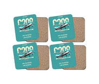 Thumbnail for Cessna 208 Caravan design on turquoise 4 pieces set coaster