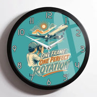 Thumbnail for One Frame One Perfect Rotation design on turquoise framed wall clock
