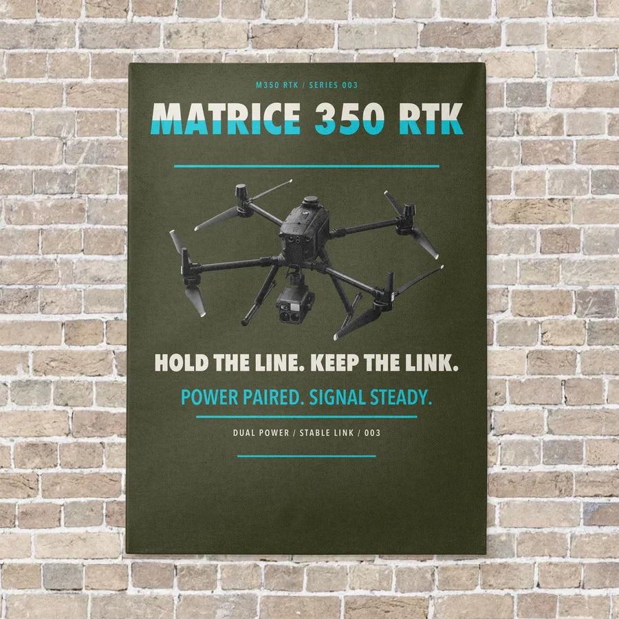DJI Matrice 350 RTK vertical canvas print - no frame - green army background