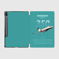 Thumbnail for Bombardier Challenger 350 design on turquoise samsung tablet tablet case