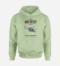Thumbnail for Leonardo AW159 Wildcat HMA2 design on light green double-side hoodie, single-side print