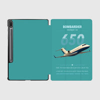 Thumbnail for Bombardier Challenger 650 design on turquoise samsung tablet tablet case