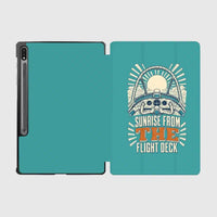 Thumbnail for Sunrise From The Flight Deck design on turquoise samsung tablet tablet case
