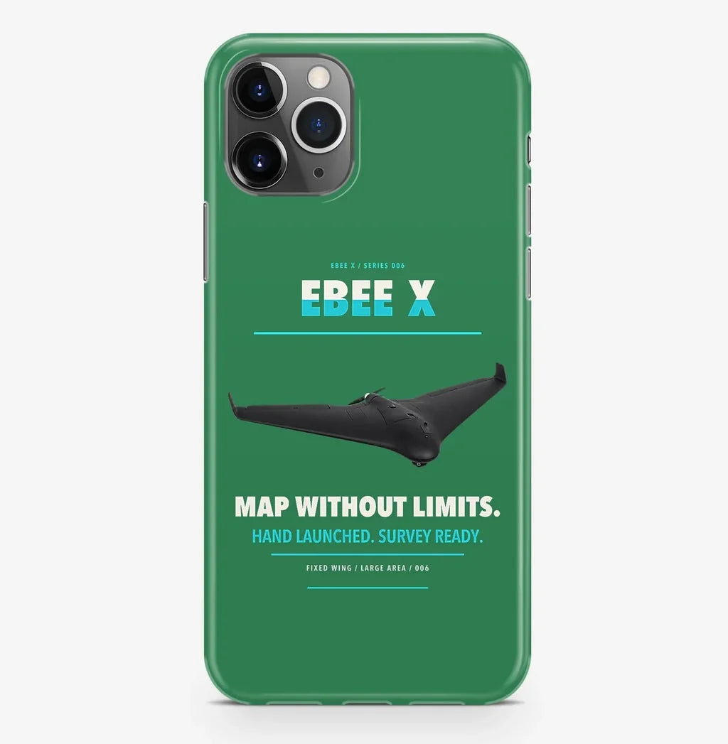 AgEagle eBee X Case ProMax design on green iphone case promax