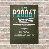 Thumbnail for Tecnam P2006T vertical canvas print - no frame - green army background