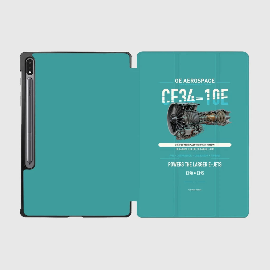 CF34-10E design on turquoise samsung tablet tablet case