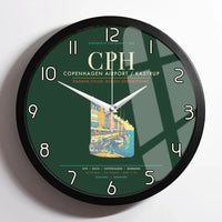 Thumbnail for Copenhagen Airport Kastrup CPH Wall-Clock Framed - Dark Green