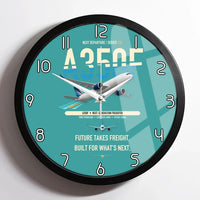 Thumbnail for Airbus A350F design on turquoise framed wall clock