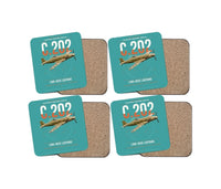 Thumbnail for Macchi C.202 Folgore design on turquoise 4 pieces set coaster