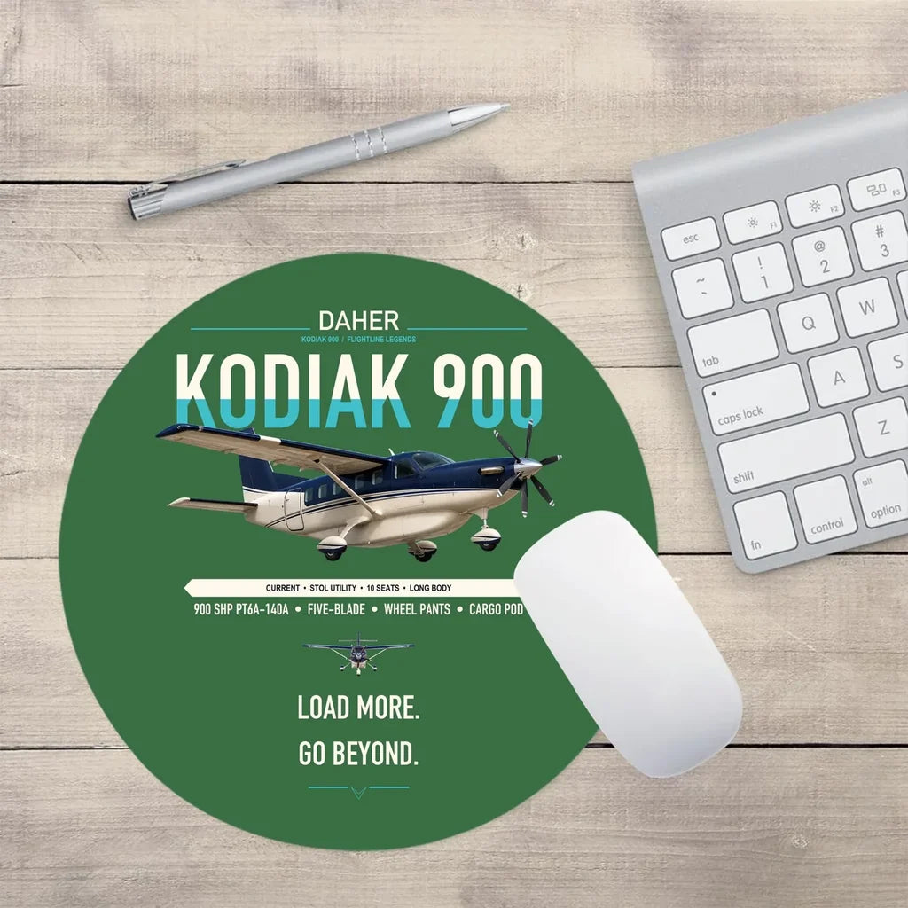 Daher Kodiak 900 design on green round mouse pad