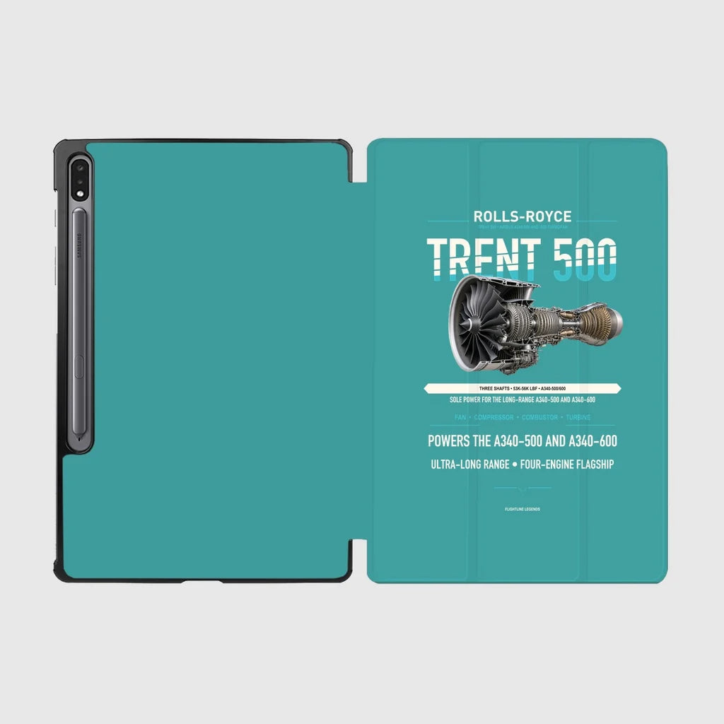 TRENT 500 design on turquoise samsung tablet tablet case