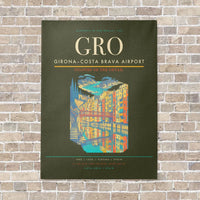 Thumbnail for Girona–Costa Brava Airport GRO vertical canvas print - no frame - green army background