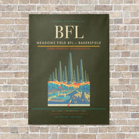 Thumbnail for Meadows Field BFL — Bakersfield vertical canvas print - no frame - green army background