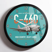 Thumbnail for C-46D Commando design on turquoise framed wall clock