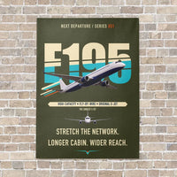 Thumbnail for Embraer E195 vertical canvas print - no frame - green army background