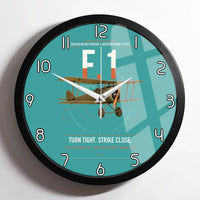 Thumbnail for Sopwith Camel F.1 design on turquoise framed wall clock