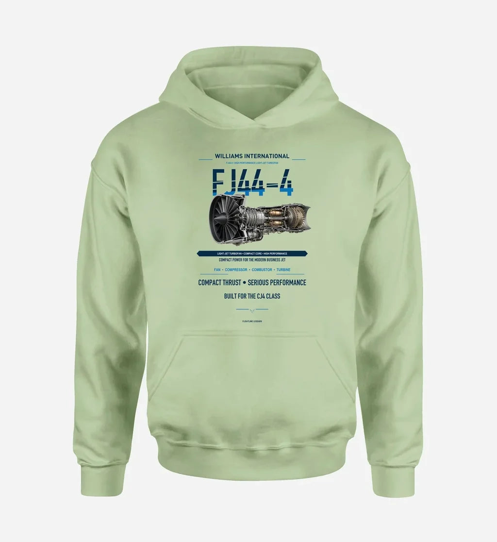 FJ44-4 design on light green hoodie single side