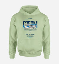 Thumbnail for Cessna 150M design on light green double-side hoodie, single-side print