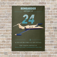 Thumbnail for Bombardier Learjet 24 vertical canvas print - no frame - green army background