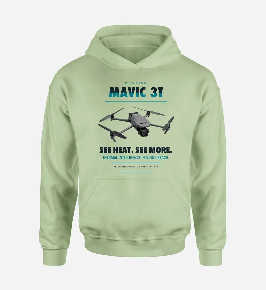 DJI Mavic 3 Thermal design on light green hoodie single side