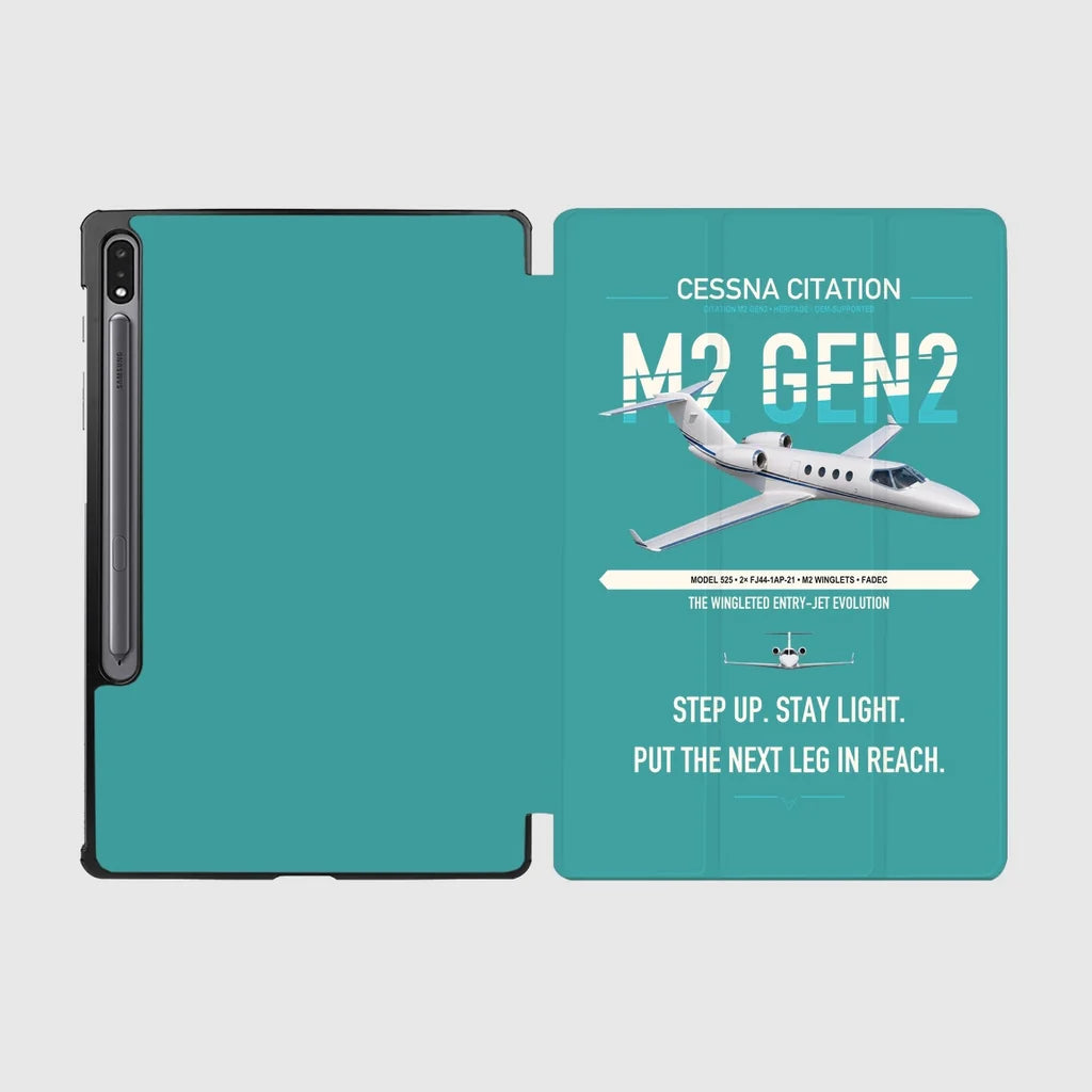 Cessna Citation M2 Gen2 design on turquoise samsung tablet tablet case