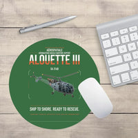 Thumbnail for Aérospatiale SA 316B Alouette III design on green round mouse pad