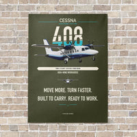 Thumbnail for Cessna 408 SkyCourier vertical canvas print - no frame - green army background