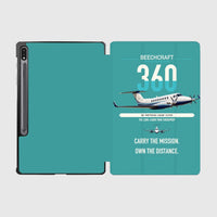 Thumbnail for Beechcraft King Air 360 design on turquoise samsung tablet tablet case