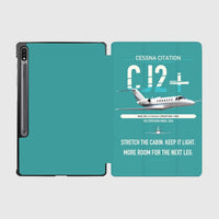 Thumbnail for Cessna Citation CJ2+ design on turquoise samsung tablet tablet case