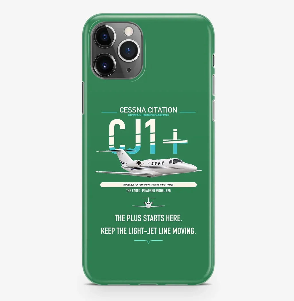 Cessna Citation CJ1+ design on green magsafe iphone case, for iPhone Pro Max