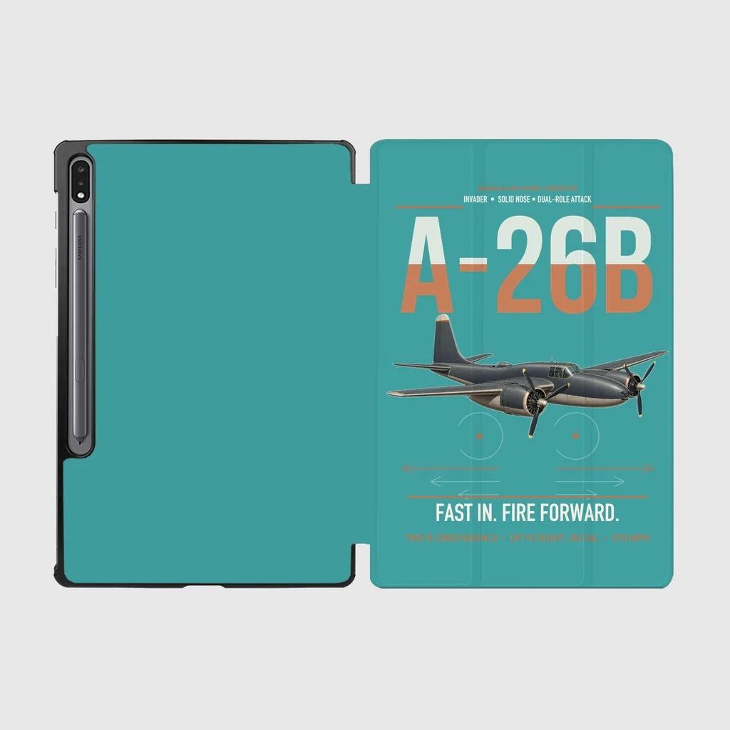 A-26B Invader design on turquoise samsung tablet tablet case