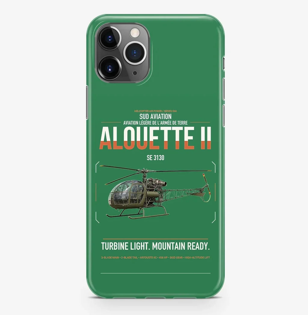 Sud Aviation SE 3130 Alouette II design on green magsafe iphone case, for iPhone Pro Max