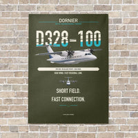Thumbnail for Dornier D328-100 vertical canvas print - no frame - green army background