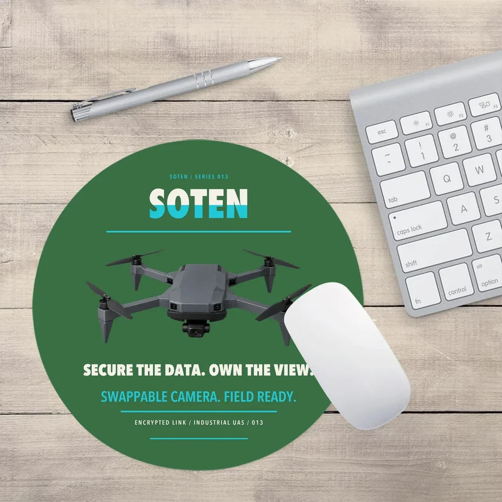 ACSL SOTEN design on green round mouse pad