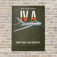 Thumbnail for Dassault Mystère IV A vertical canvas print - no frame - green army background