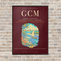 Thumbnail for Owen Roberts International Airport GCM - Canvas Framed - Dark Red