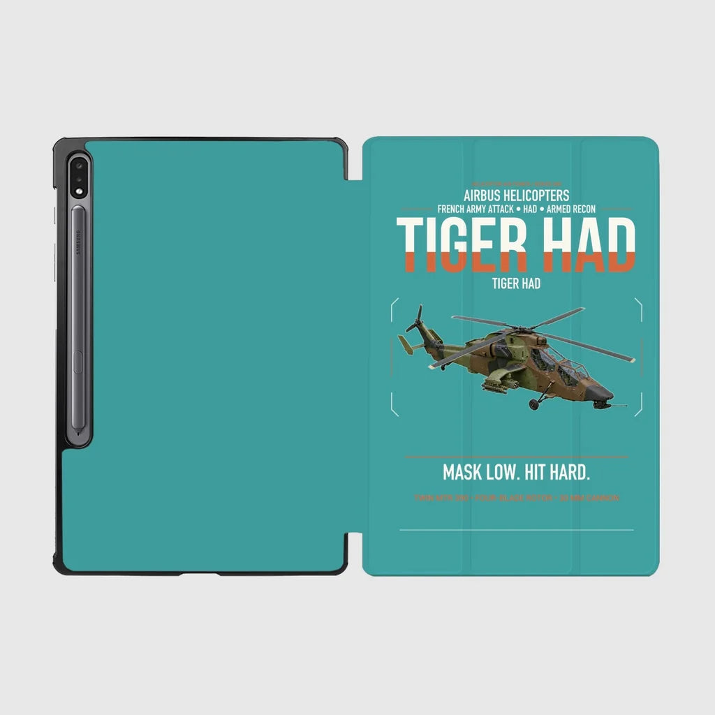 Airbus Helicopters Tiger HAD design on turquoise samsung tablet tablet case