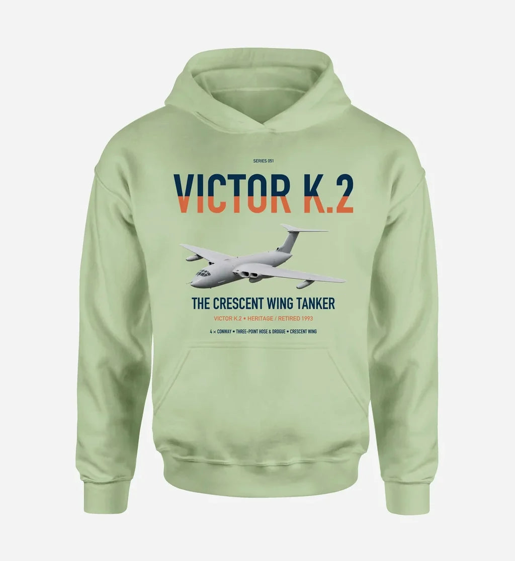 Handley Page Victor K.2 design on light green double-side hoodie, single-side print
