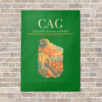 Thumbnail for Cagliari Elmas Airport CAG - Canvas No Frame - Green